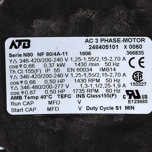 Шильдик мотора Busch Seco SV 1010 C