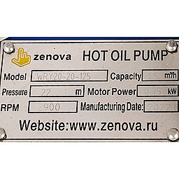 Шильдик модели Vetlan WRY 20-20-125_Ex