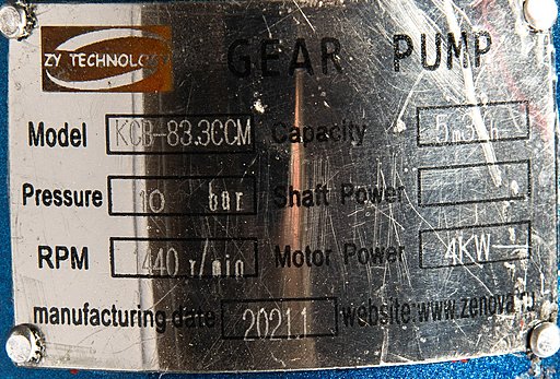 Шильдик модели KCB 83.3-CCM/1/4/C