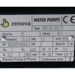 Шильдик модели Zenova SEN 32-160/15