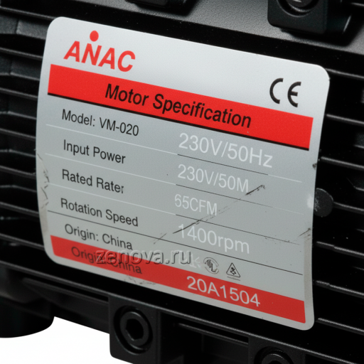 Шильдик пластинчато-роторного вакуумного насоса AiVac ASV-020_220