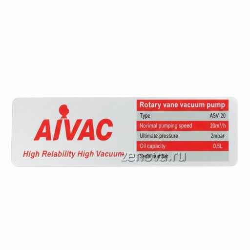 Шильдик пластинчато-роторного вакуумного насоса AiVac ASV-020_220