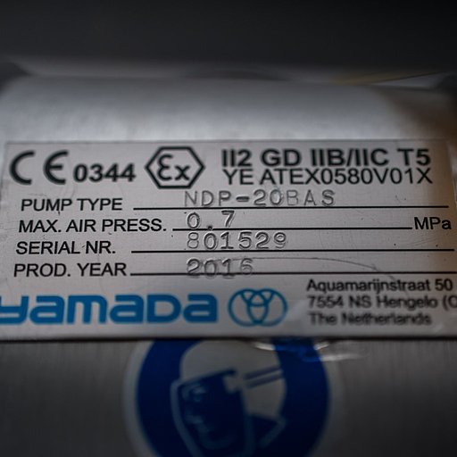 Шильдик модели Yamada NDP-20BAS