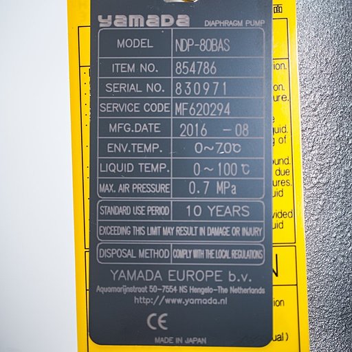 Шильдик модели Yamada NDP-80BAS-RC