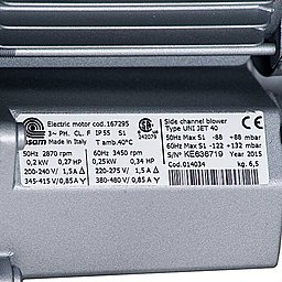 Шильдик модели Esam UNIJET 40 (380 В)