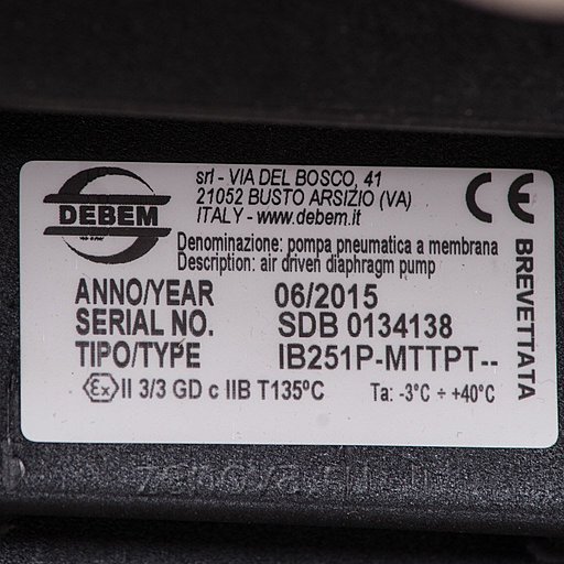 Шильдик модели Debem BOXER 251-P