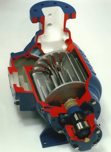 Разрез водокольцевого вакуумного насоса