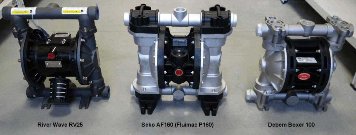 лицевая сторона мембранных насосов Debem, Seko, River Wave из алюминия