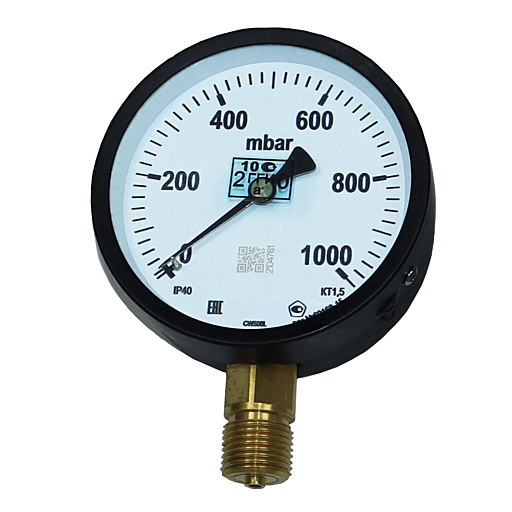 Манометр от 0 до +1000 мбар Резьба G1/2.