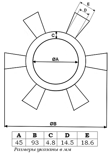Чертеж демпфера для муфты KCB 133 - 483 (S)