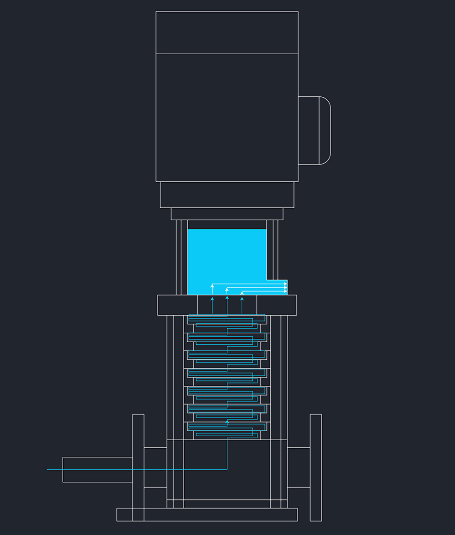 схема движения воды в вертикальном насосе